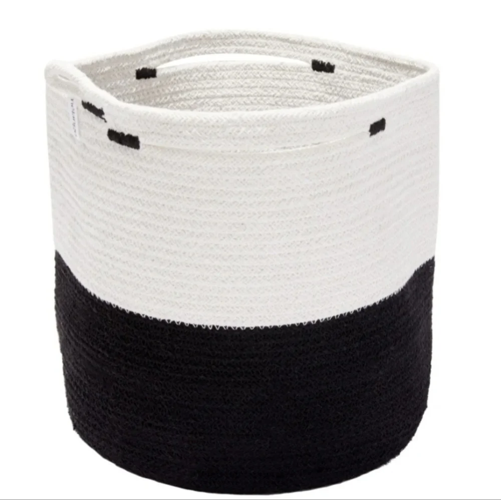 MIA MELANGE Foldable Cotton Handcrafted Basket Storage Plant Pot Holder NWT